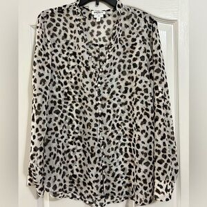 Express Black and White Animal Print Blouse